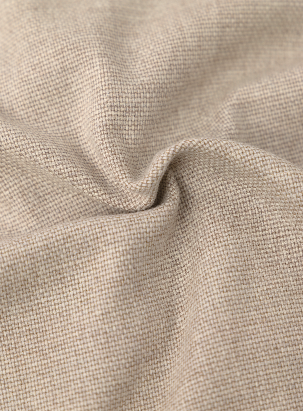 Overshirt van scheerwol en cashmere met drukknoopsluiting | FULL_WIDTH | Beige