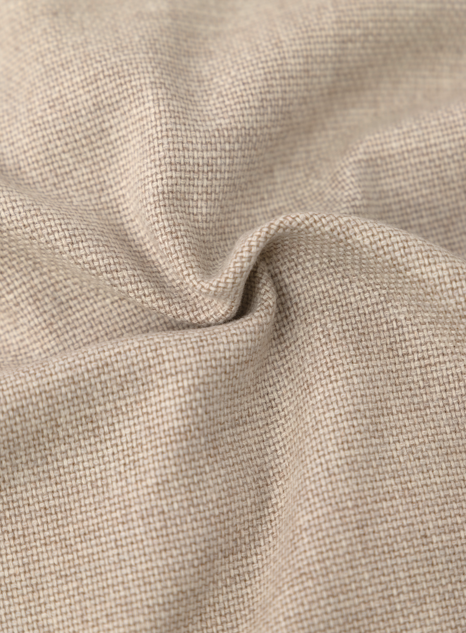 Overshirt van scheerwol en cashmere met drukknoopsluiting | FULL_WIDTH | Beige