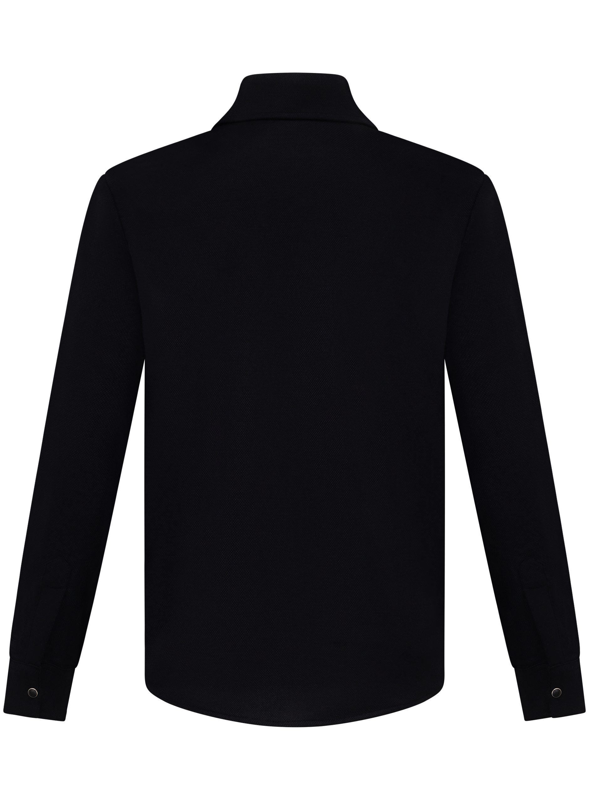 Overshirt van scheerwol en cashmere met drukknoopsluiting | BLUE NAVY