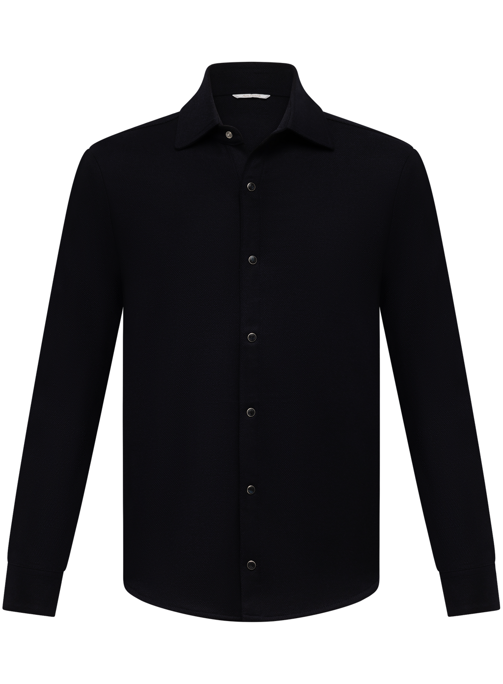 Overshirt van scheerwol en cashmere met drukknoopsluiting | BLUE NAVY