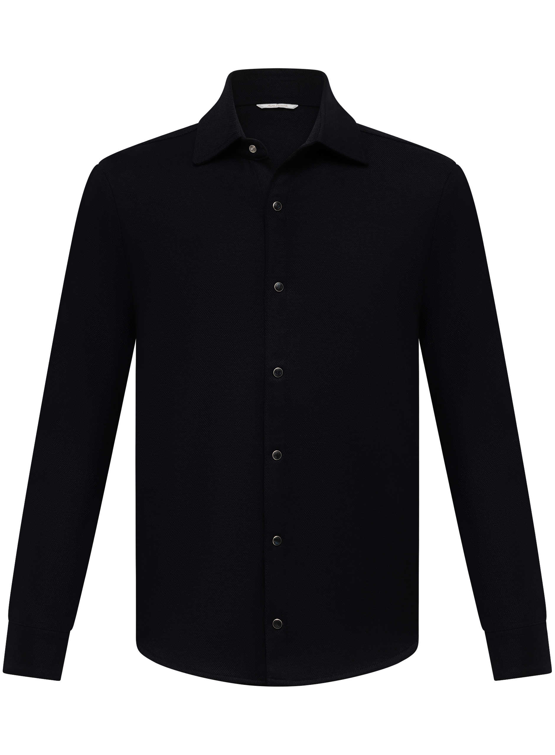Overshirt van scheerwol en cashmere met drukknoopsluiting | BLUE NAVY