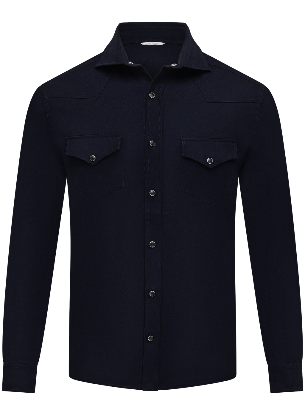 Overshirt van scheerwol met borstzakken | BLUE NAVY