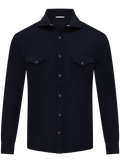 Overshirt van scheerwol met borstzakken | BLUE NAVY