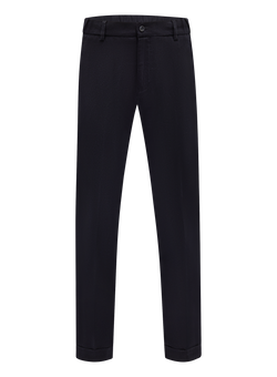 Jog pantalon in wol cashmere stretch | BLUE NAVY