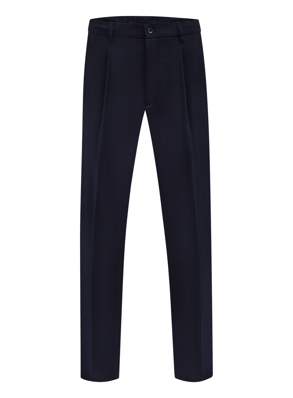 Bandplooi pantalon van scheerwol en cashmere | BLUE NAVY