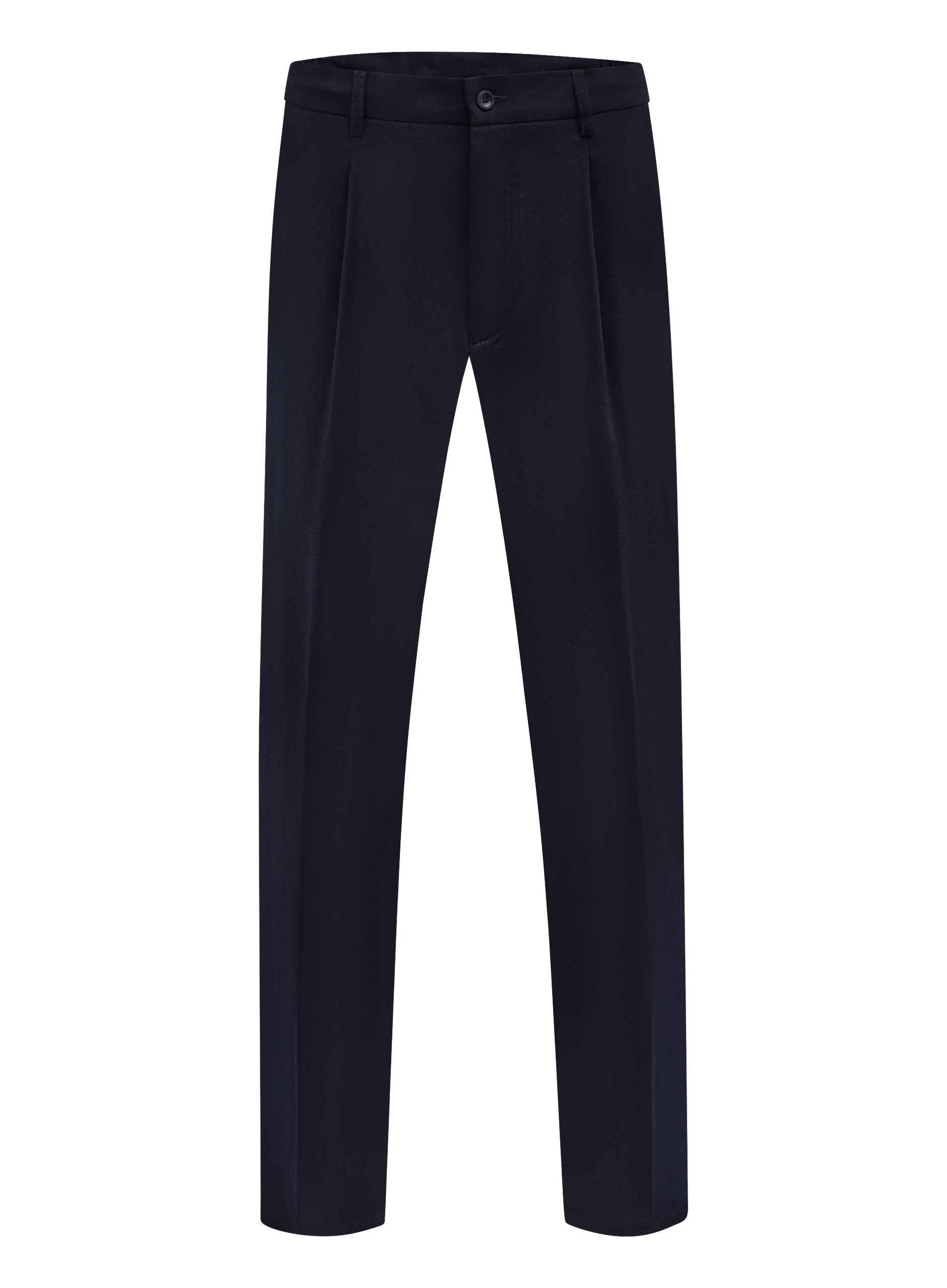 Bandplooi pantalon van scheerwol en cashmere | BLUE NAVY