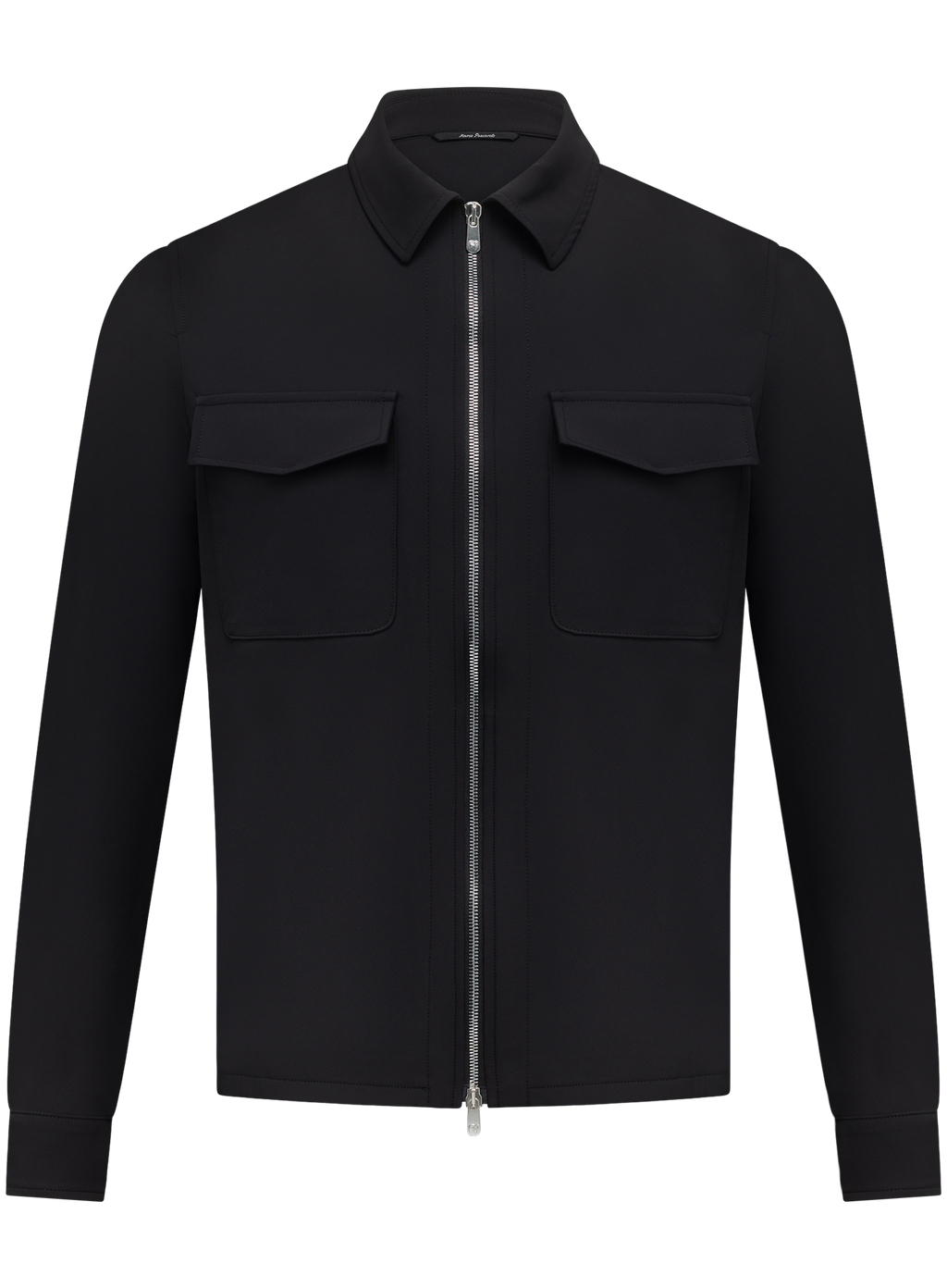Overshirt uomo in tech stretch | Zwart