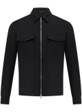 Overshirt uomo in tech stretch | Zwart