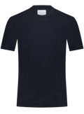 T-shirt van scheerwol met korte mouwen | BLUE NAVY