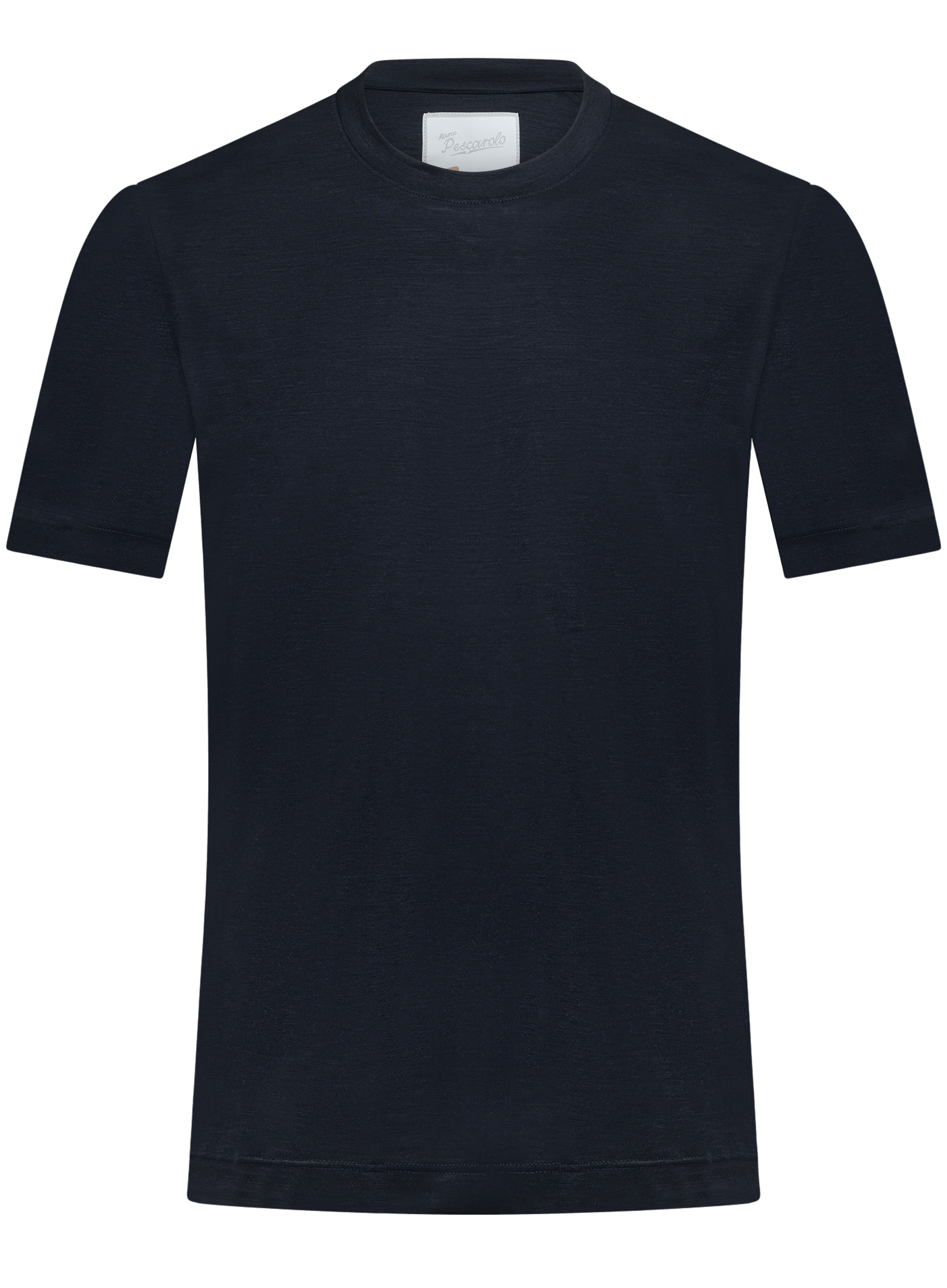 T-shirt van scheerwol met korte mouwen | BLUE NAVY