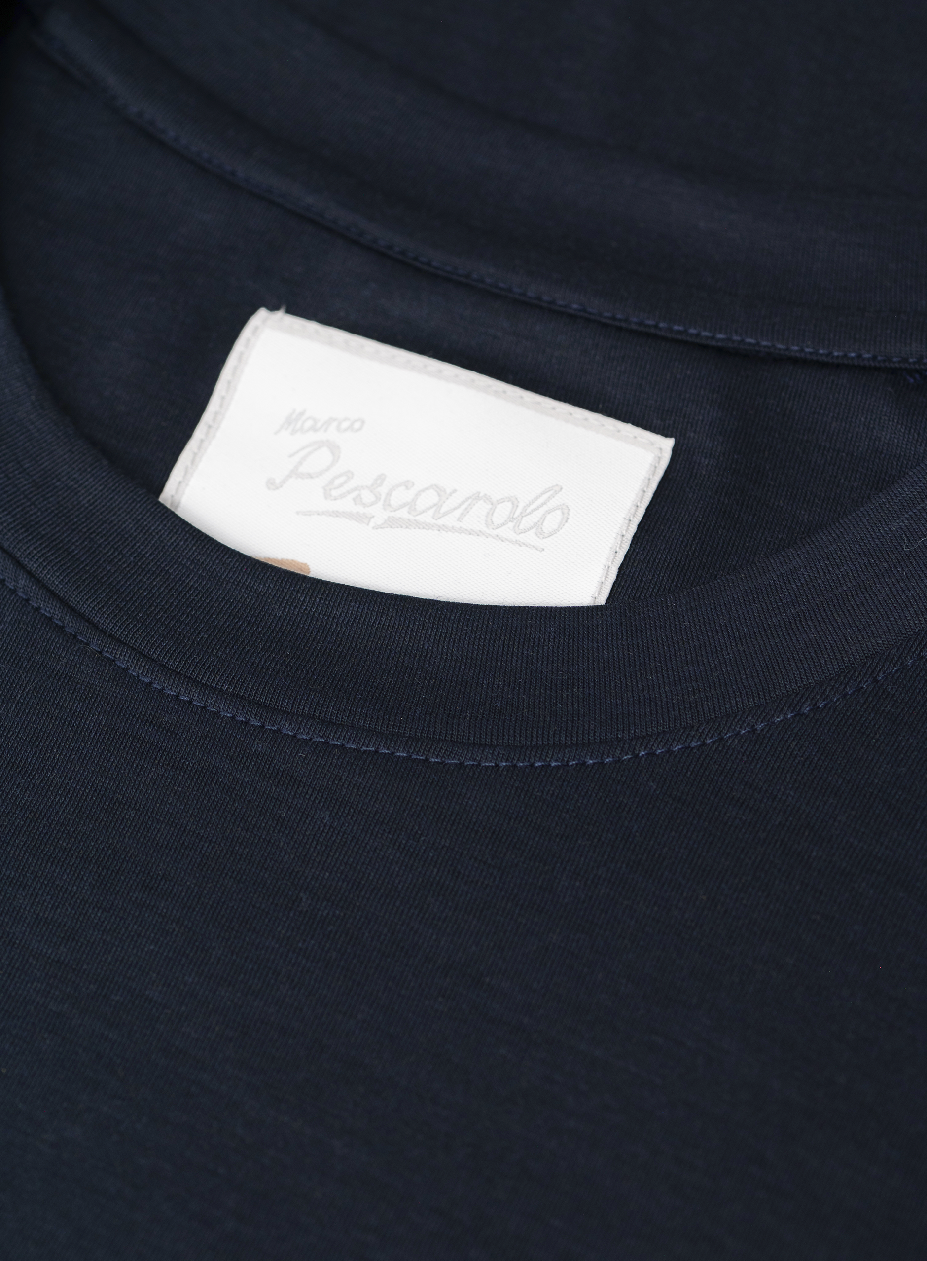 T-shirt van scheerwol met korte mouwen | FULL_WIDTH | BLUE NAVY