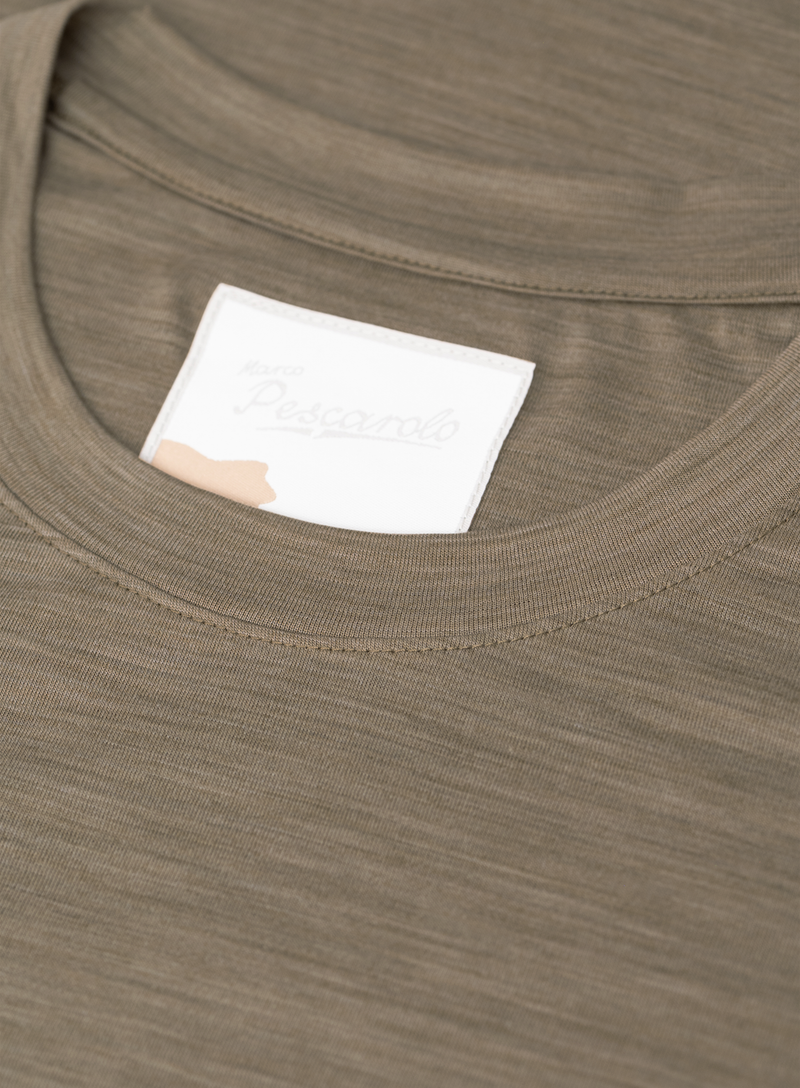 T-shirt in wol stretch | FULL_WIDTH | Beige