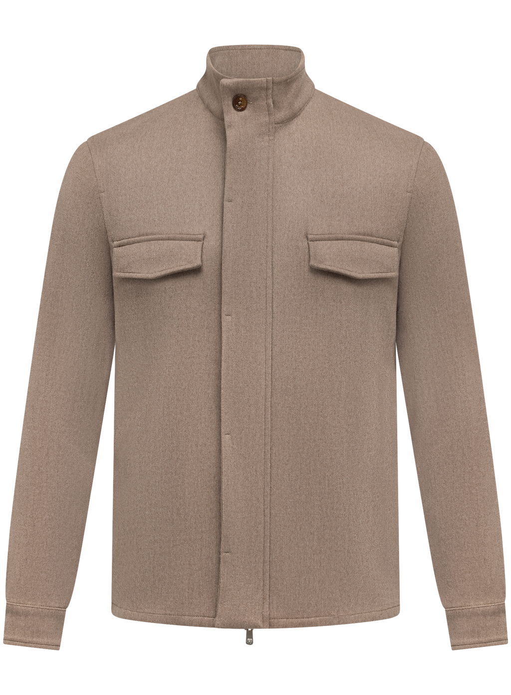 Overshirt van cashmere met verborgen sluiting | TAUPE