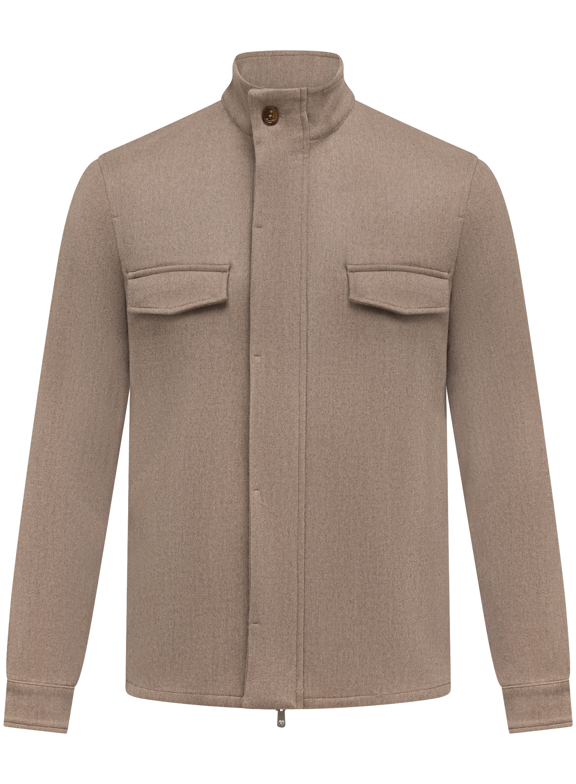 Overshirt van cashmere met verborgen sluiting | TAUPE