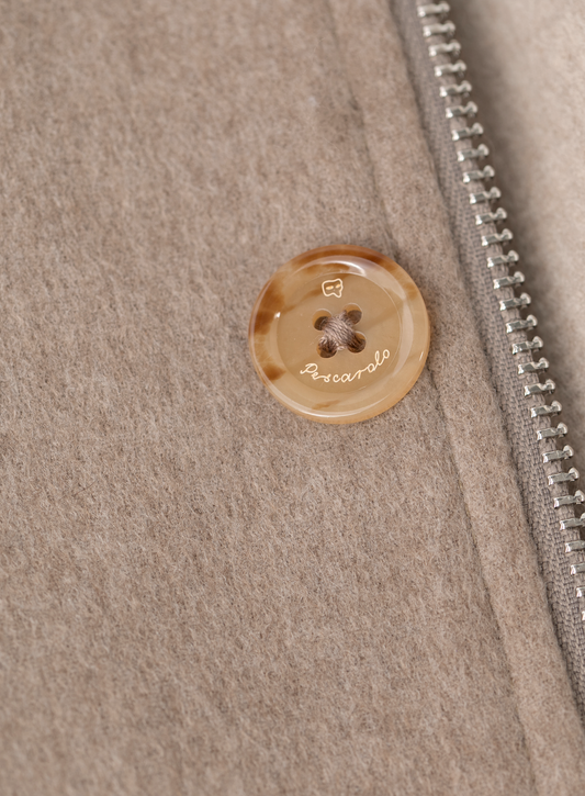 Overshirt van cashmere met verborgen sluiting