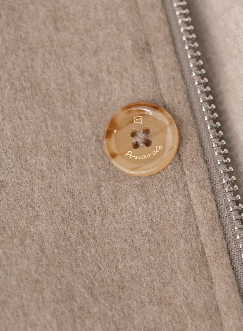 Overshirt van cashmere met verborgen sluiting | FULL_WIDTH | TAUPE