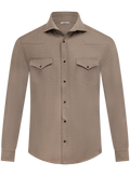 Cashmere overshirt met borstzakken | TAUPE