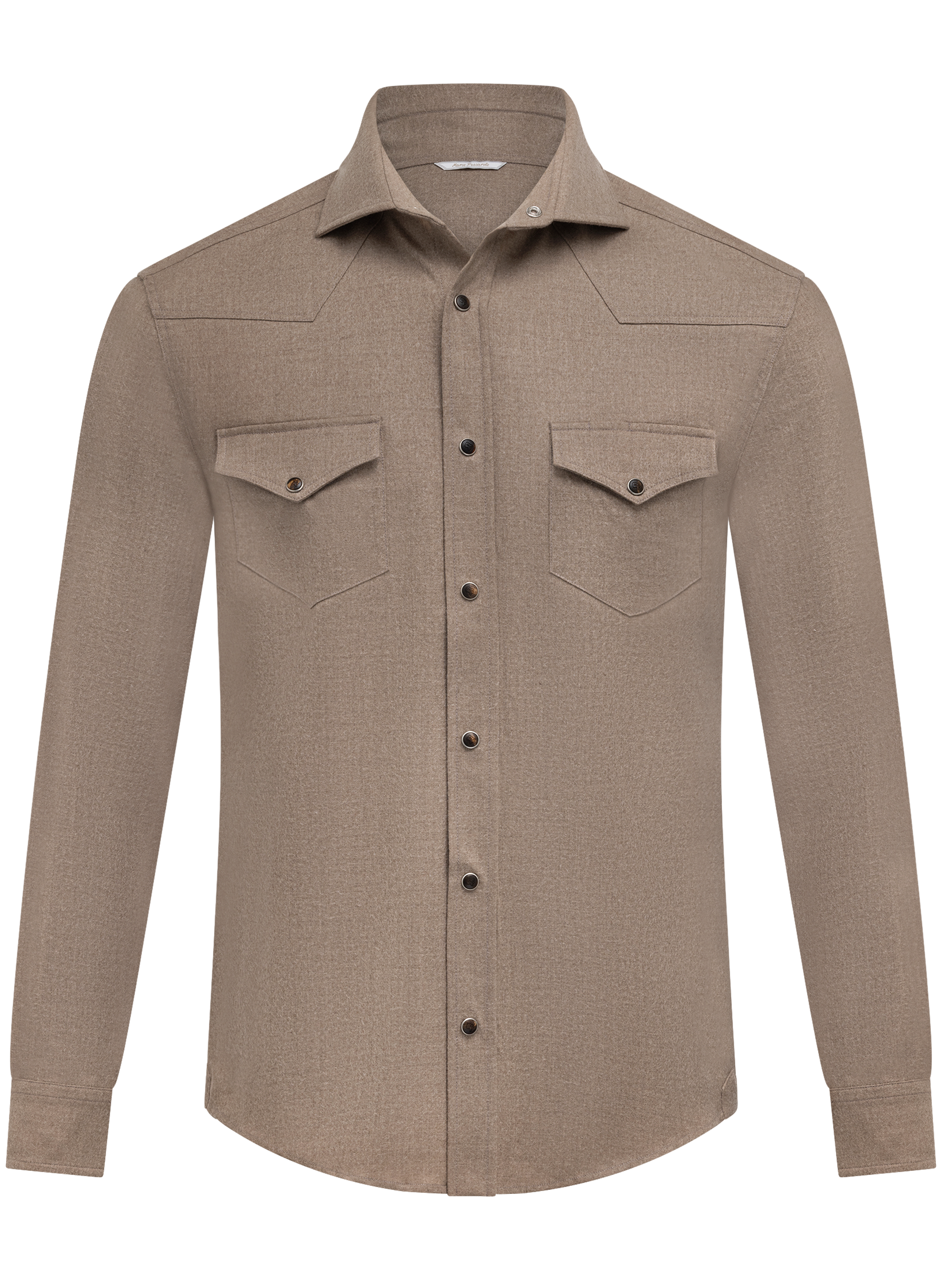 Cashmere overshirt met borstzakken | TAUPE