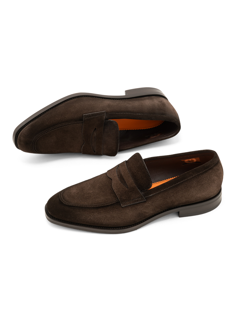 Klassieke penny loafers van suède | D.Bruin