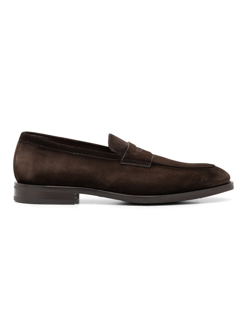 Klassieke penny loafers van suède