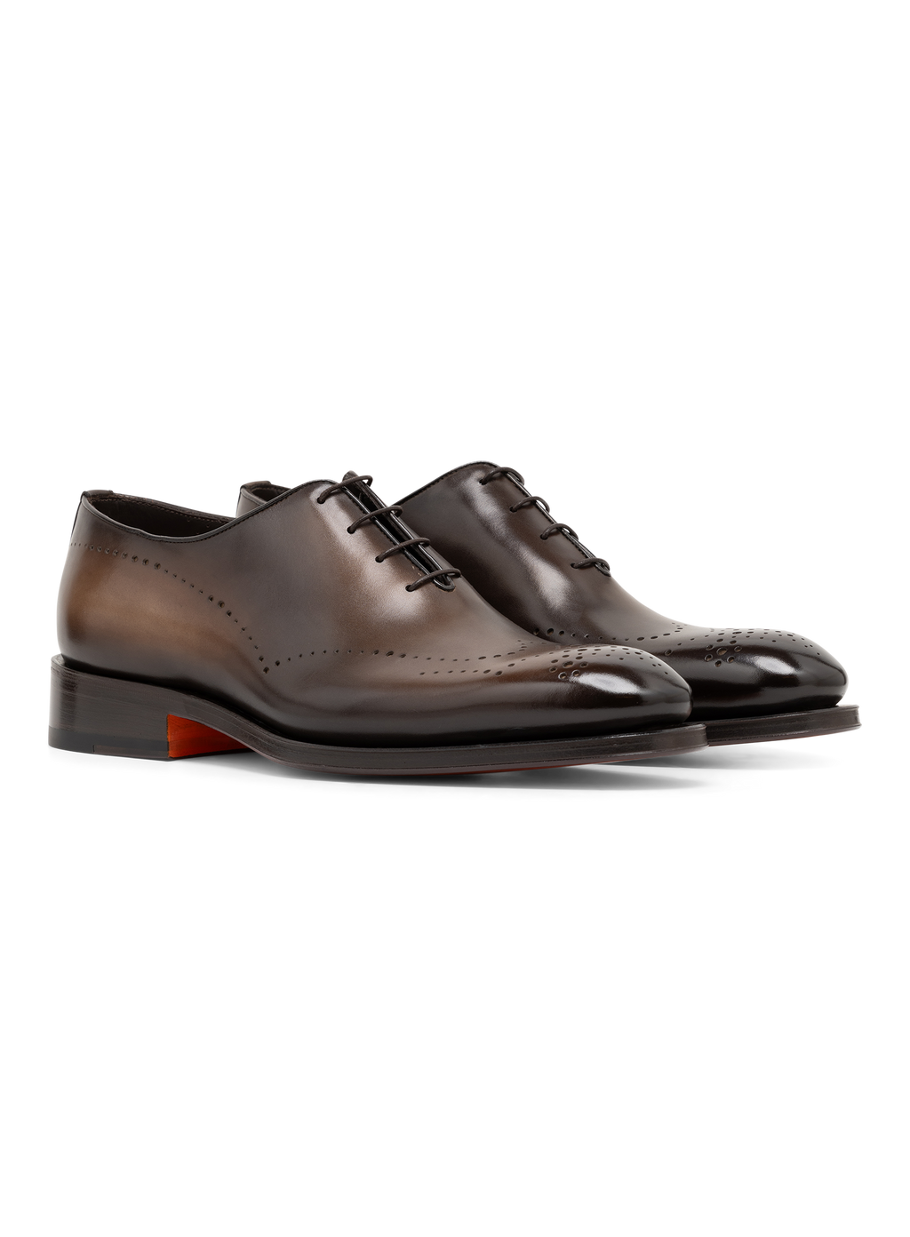 Oxford schoenen van leer met brogue-details | Bruin