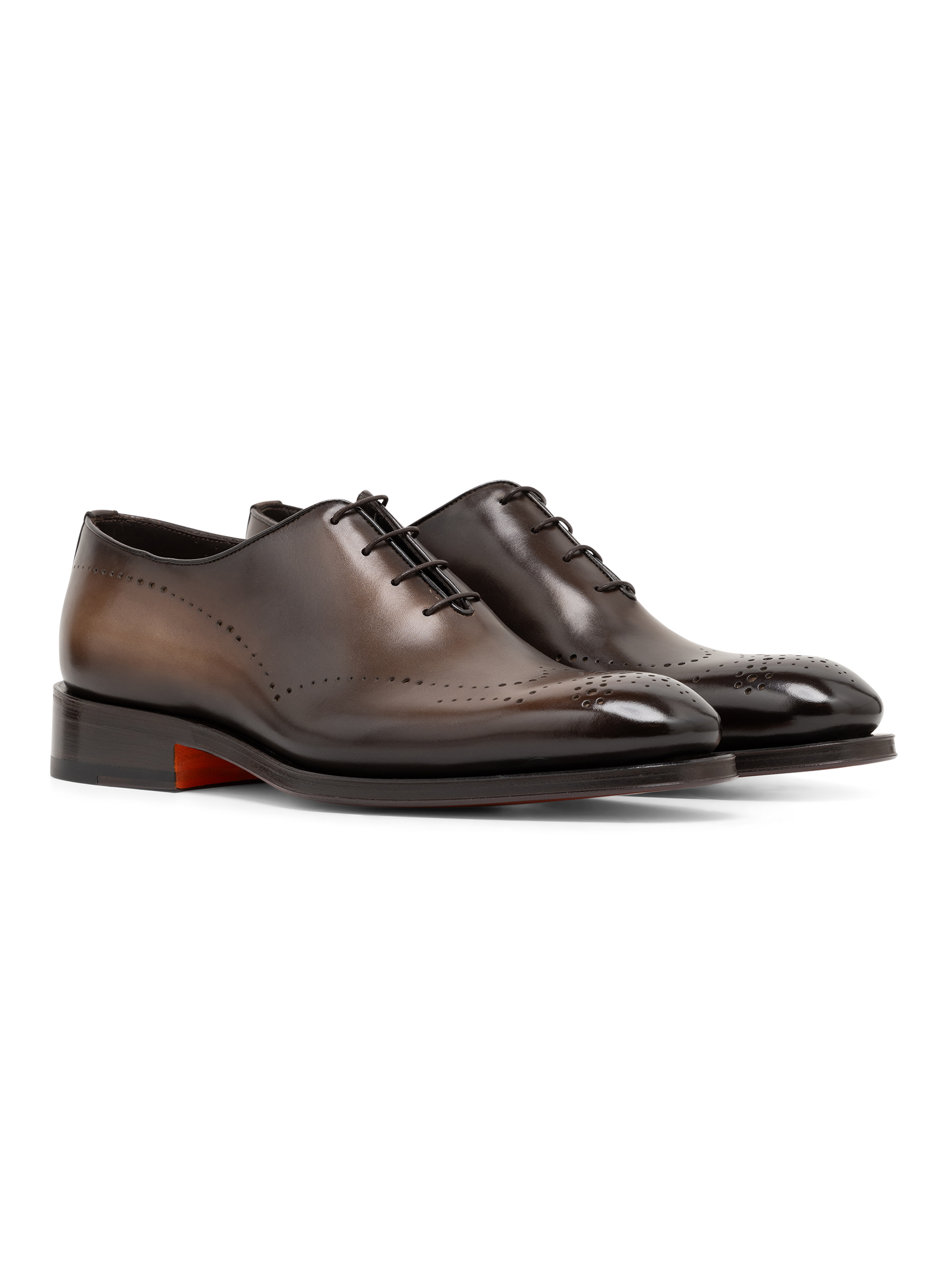 Oxford schoenen van leer met brogue-details | Bruin