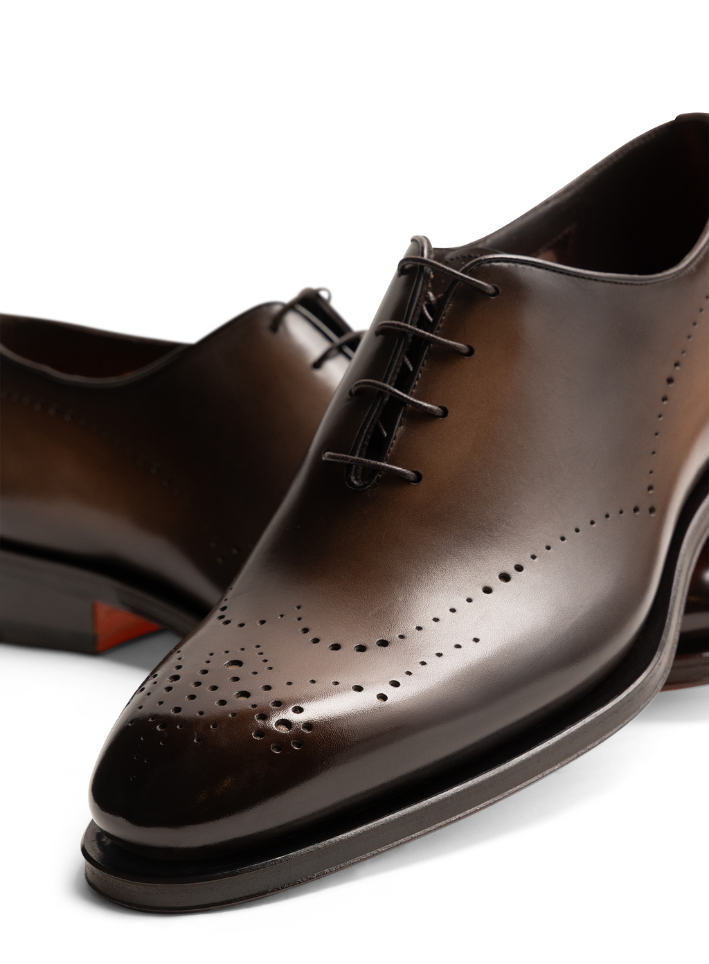 Oxford schoenen van leer met brogue-details | FULL_WIDTH | Bruin