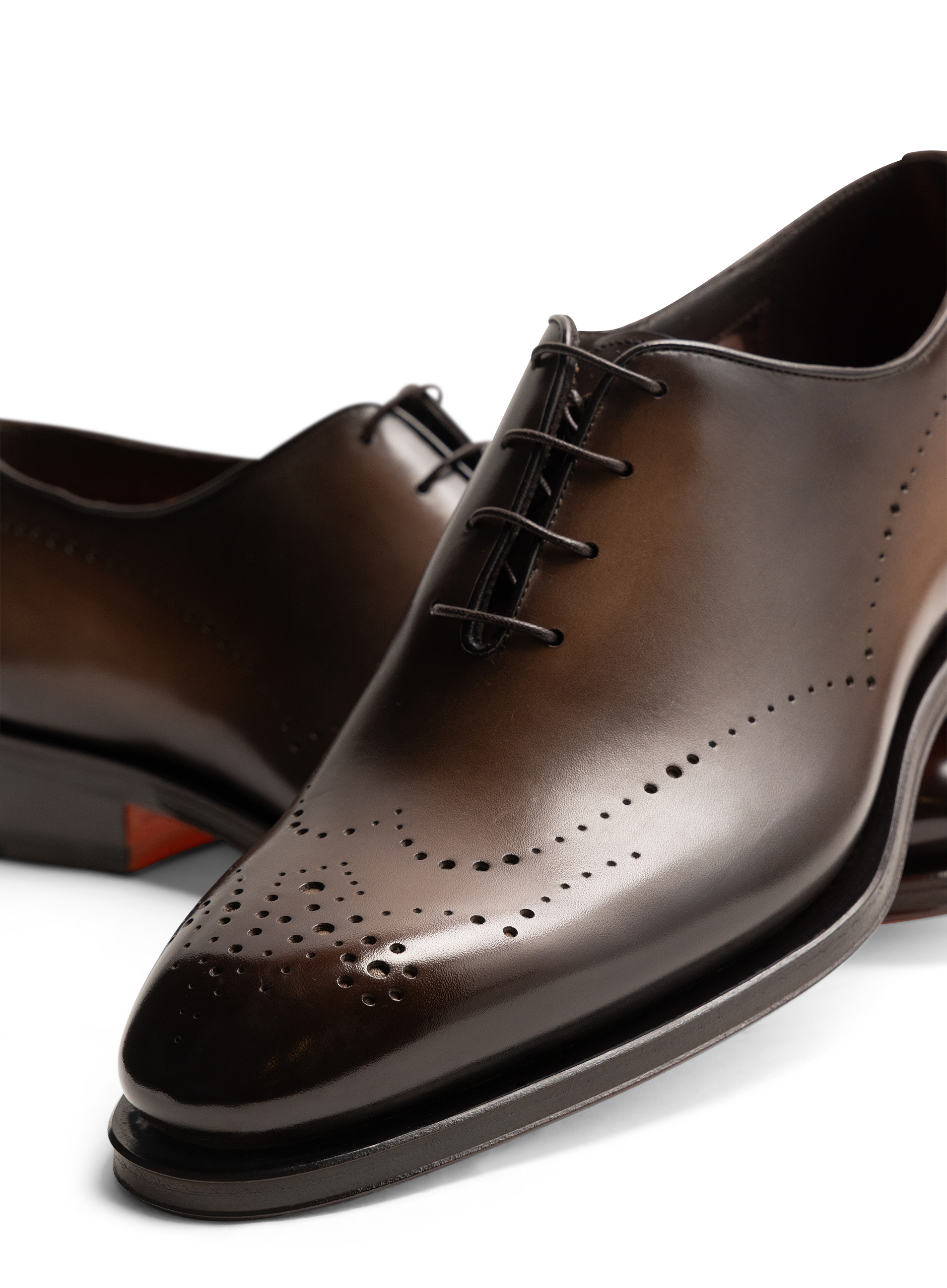 Oxford schoenen van leer met brogue-details | FULL_WIDTH | Bruin