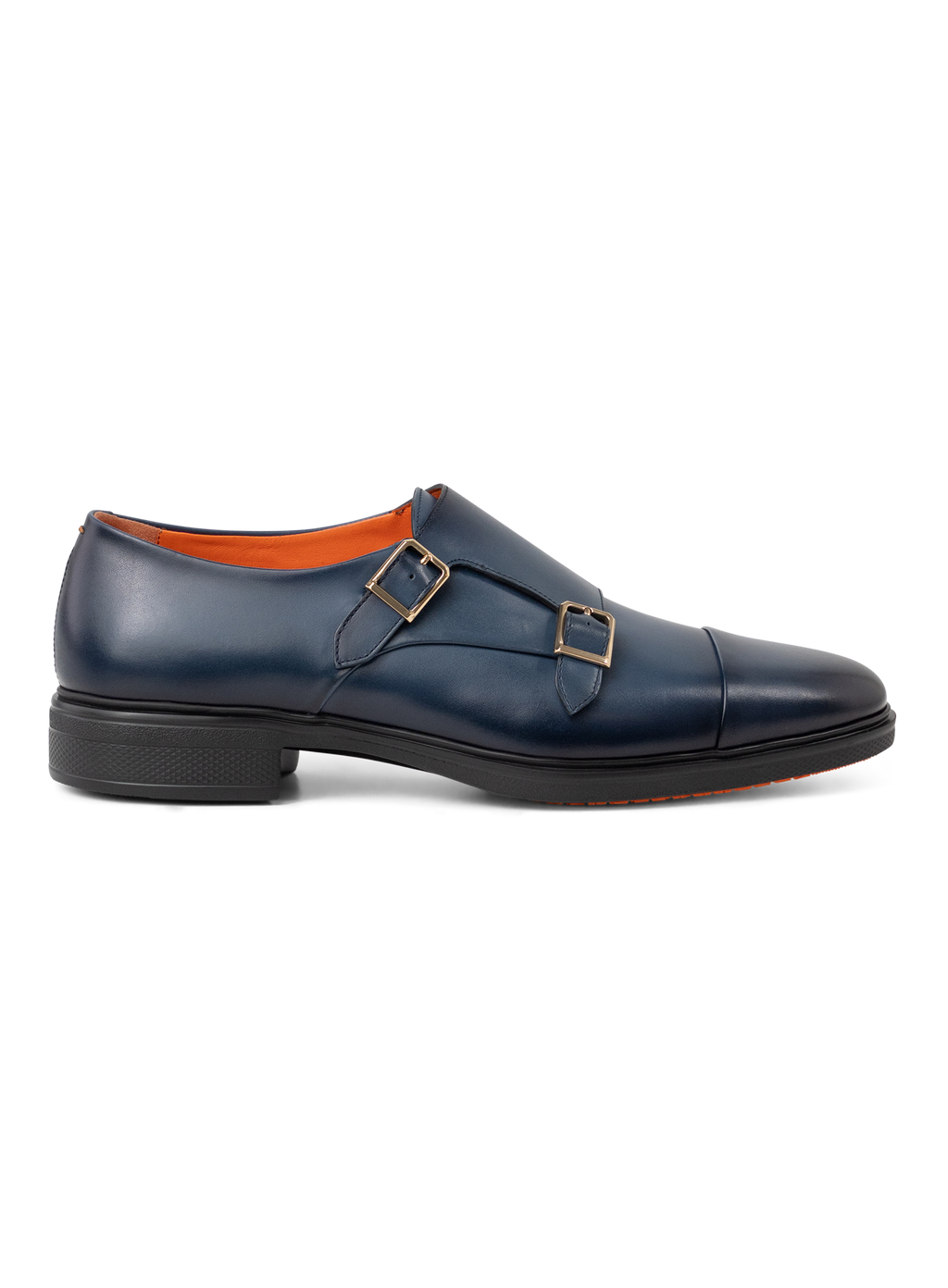 Dubbele gespschoenen van leer | BLUE NAVY