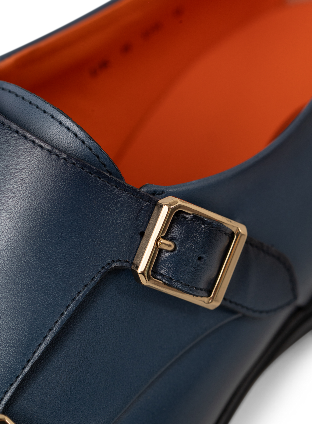 Dubbele gespschoenen van leer | FULL_WIDTH | BLUE NAVY