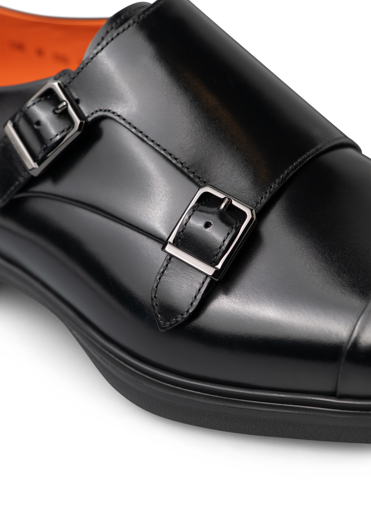 Dubbele gespschoenen van leer | FULL_WIDTH | Zwart
