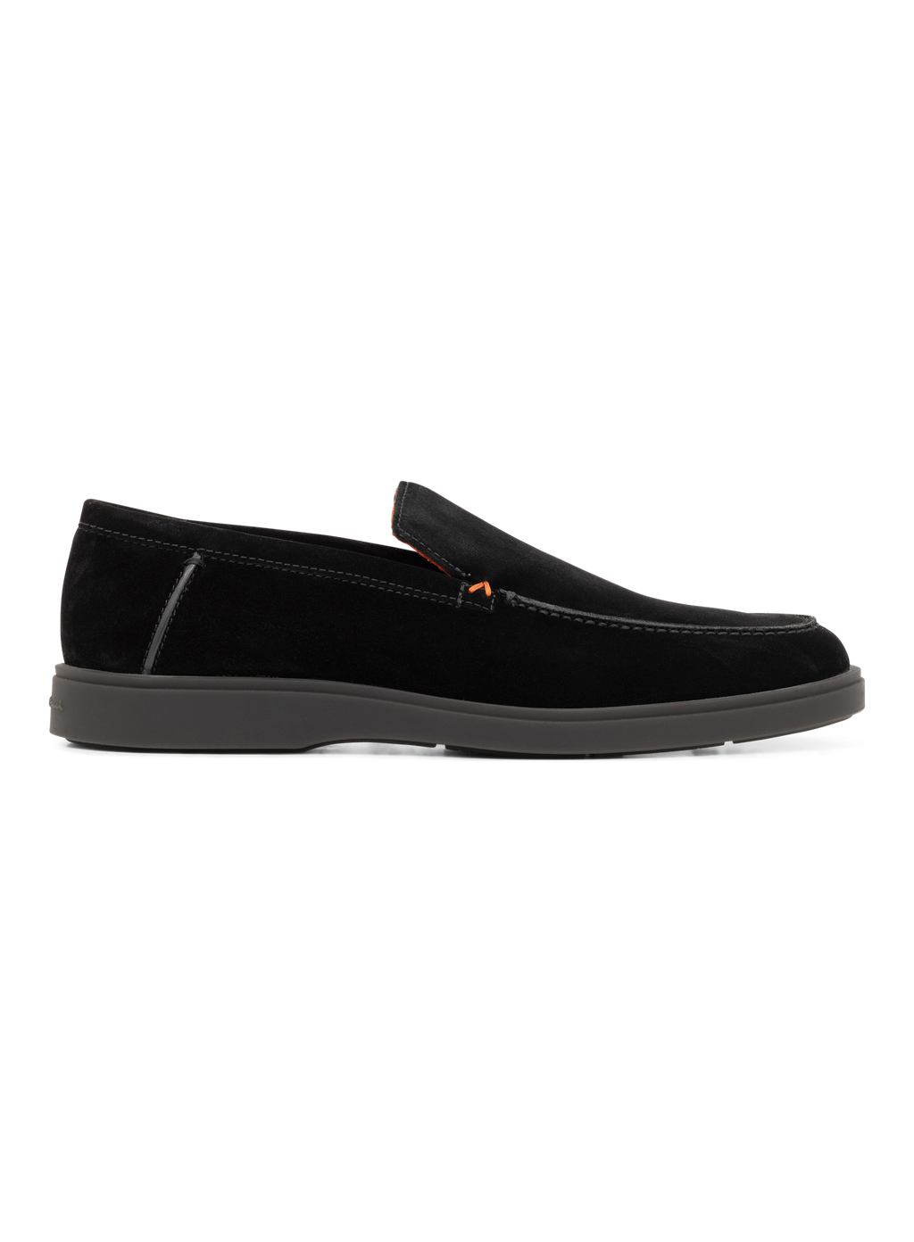 Suède loafers met rubberen zool | Zwart