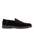 Suède loafers met rubberen zool | Zwart