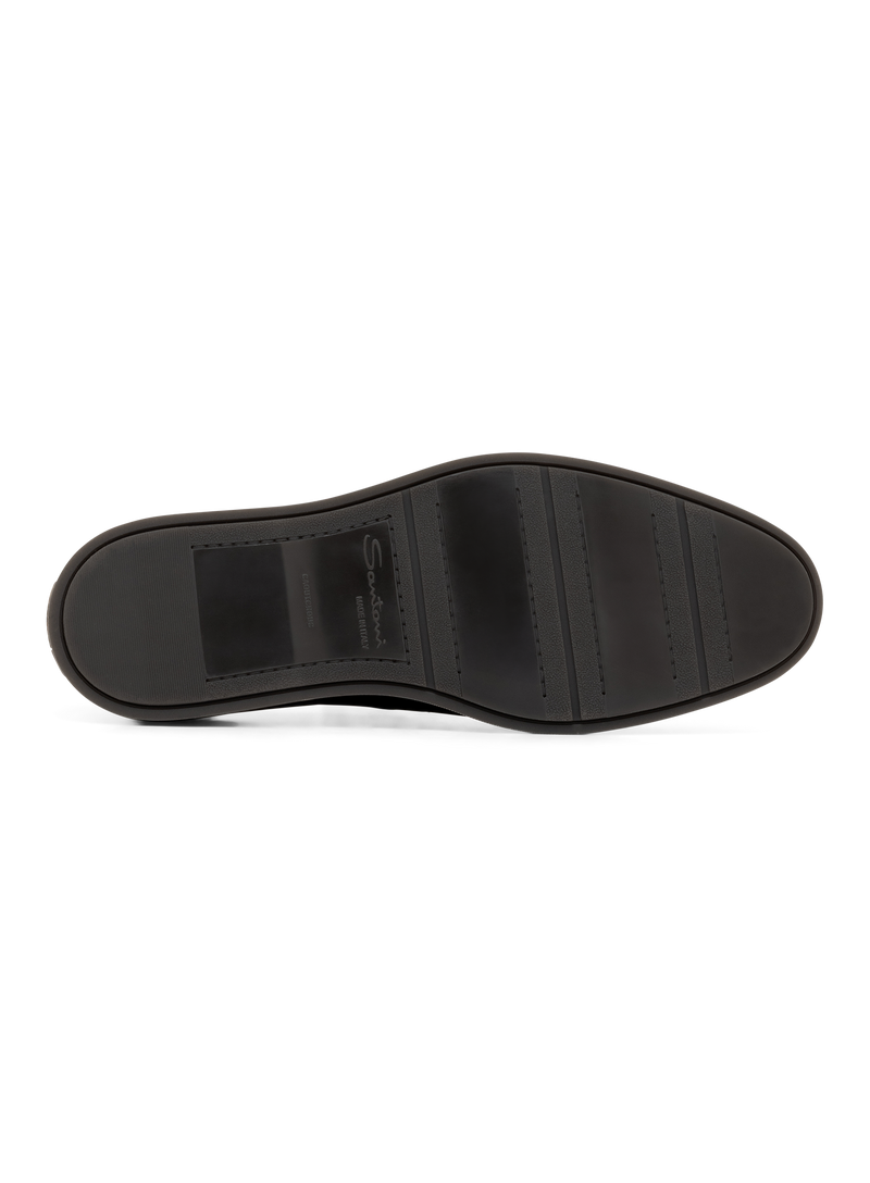 Suède loafers met rubberen zool | Zwart