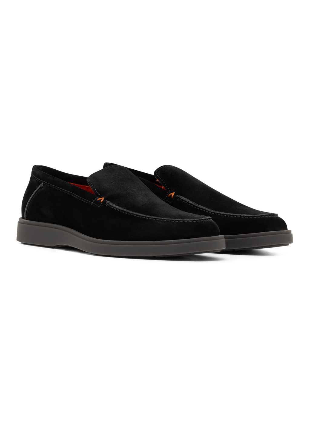 Suède loafers met rubberen zool | Zwart