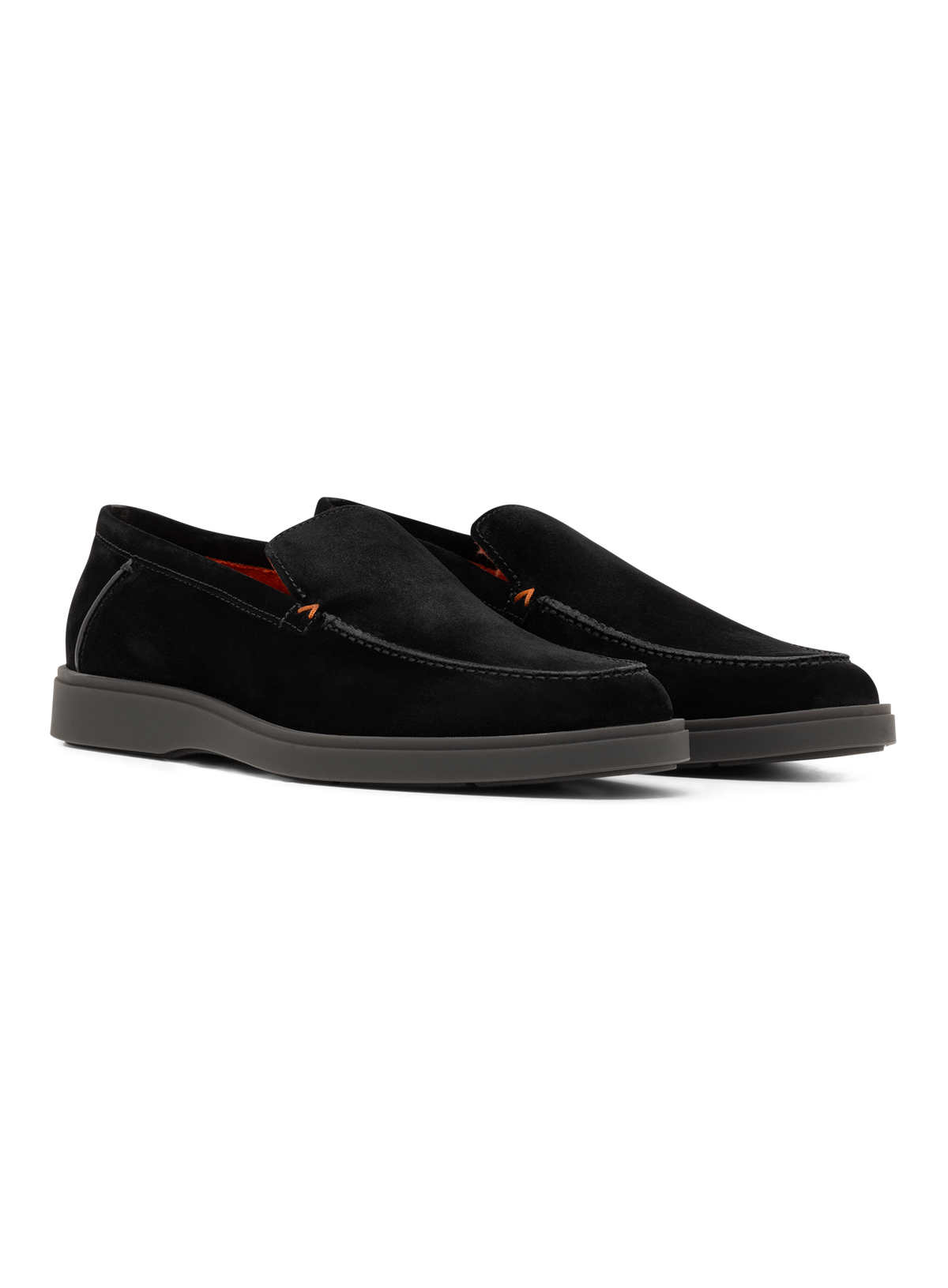 Suède loafers met rubberen zool | Zwart