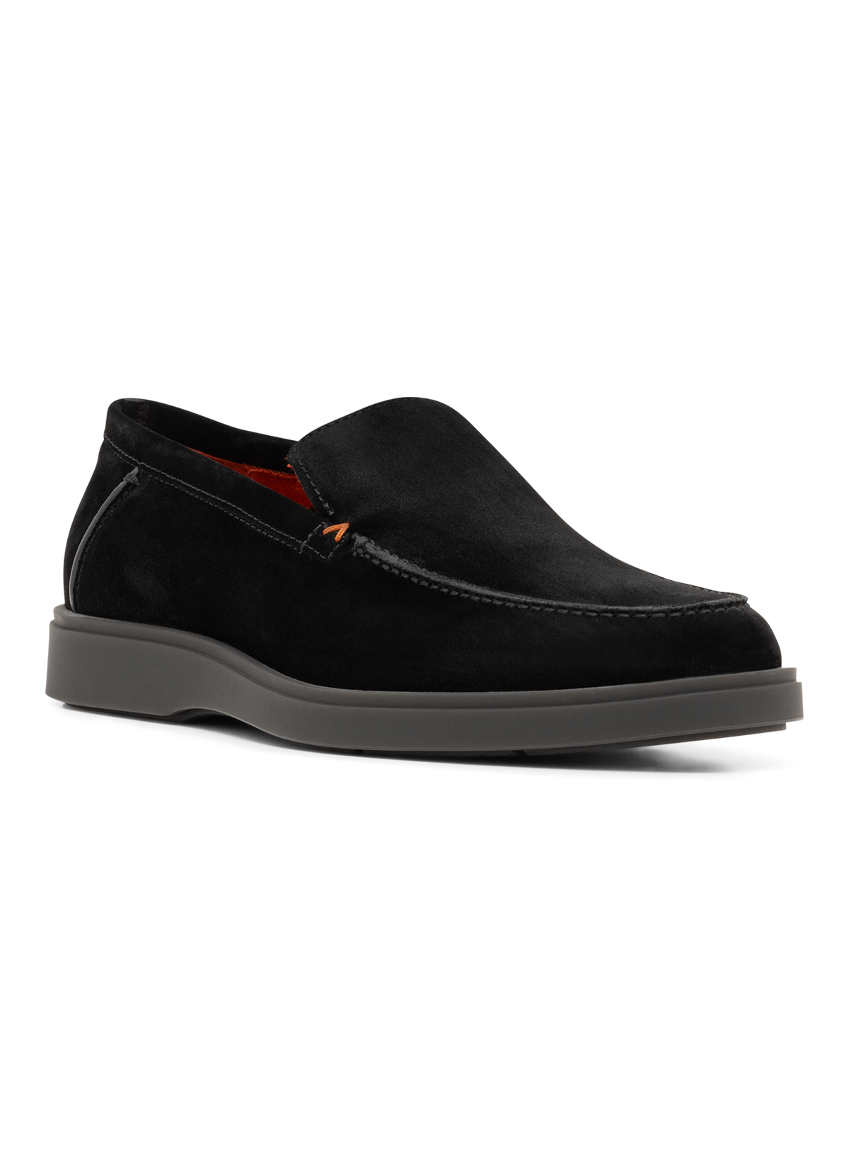 Suède loafers met rubberen zool | Zwart
