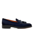 Tassel loafers van suède met gevlochten details | BLUE NAVY