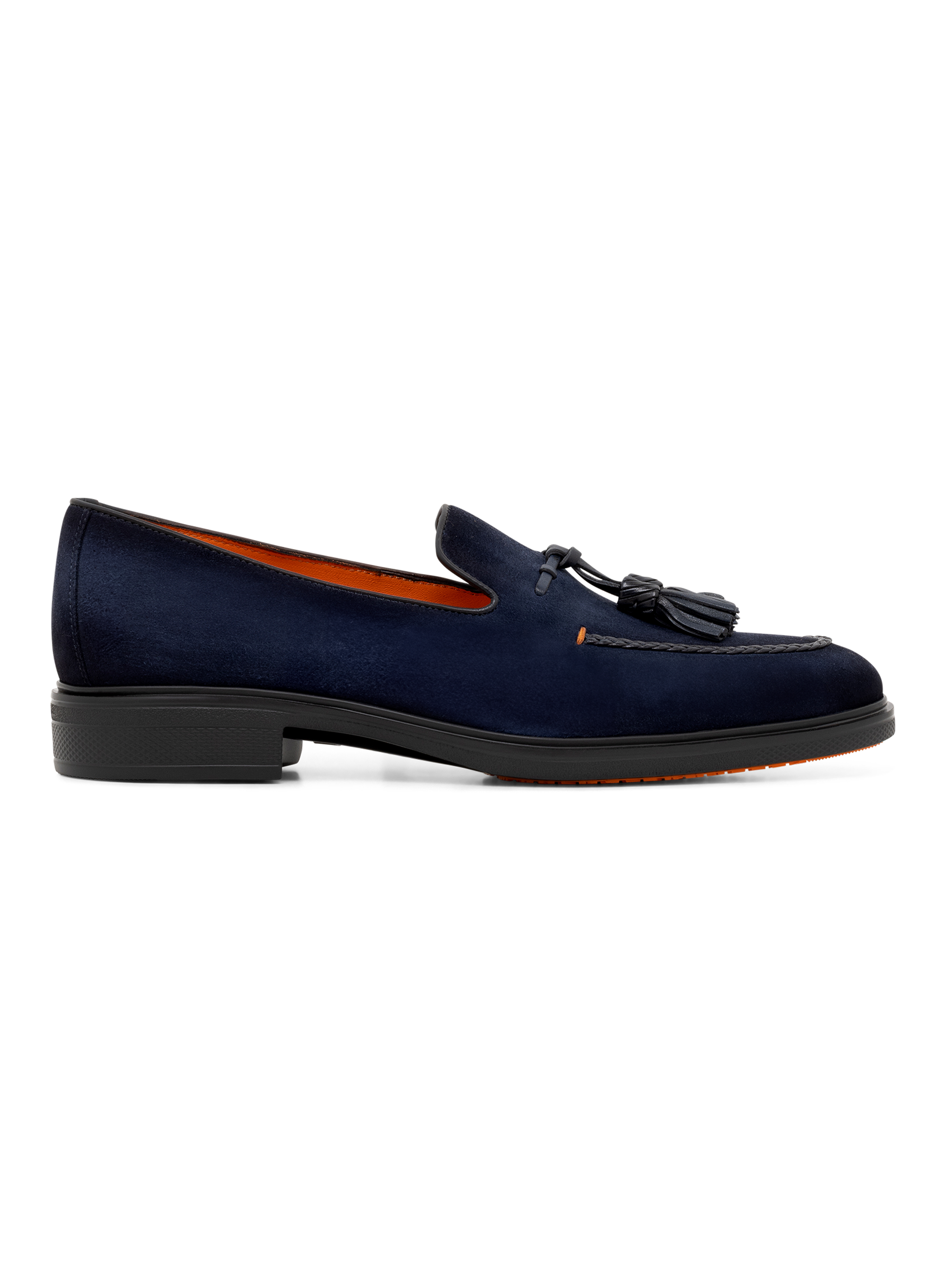 Tassel loafers van suède met gevlochten details | BLUE NAVY
