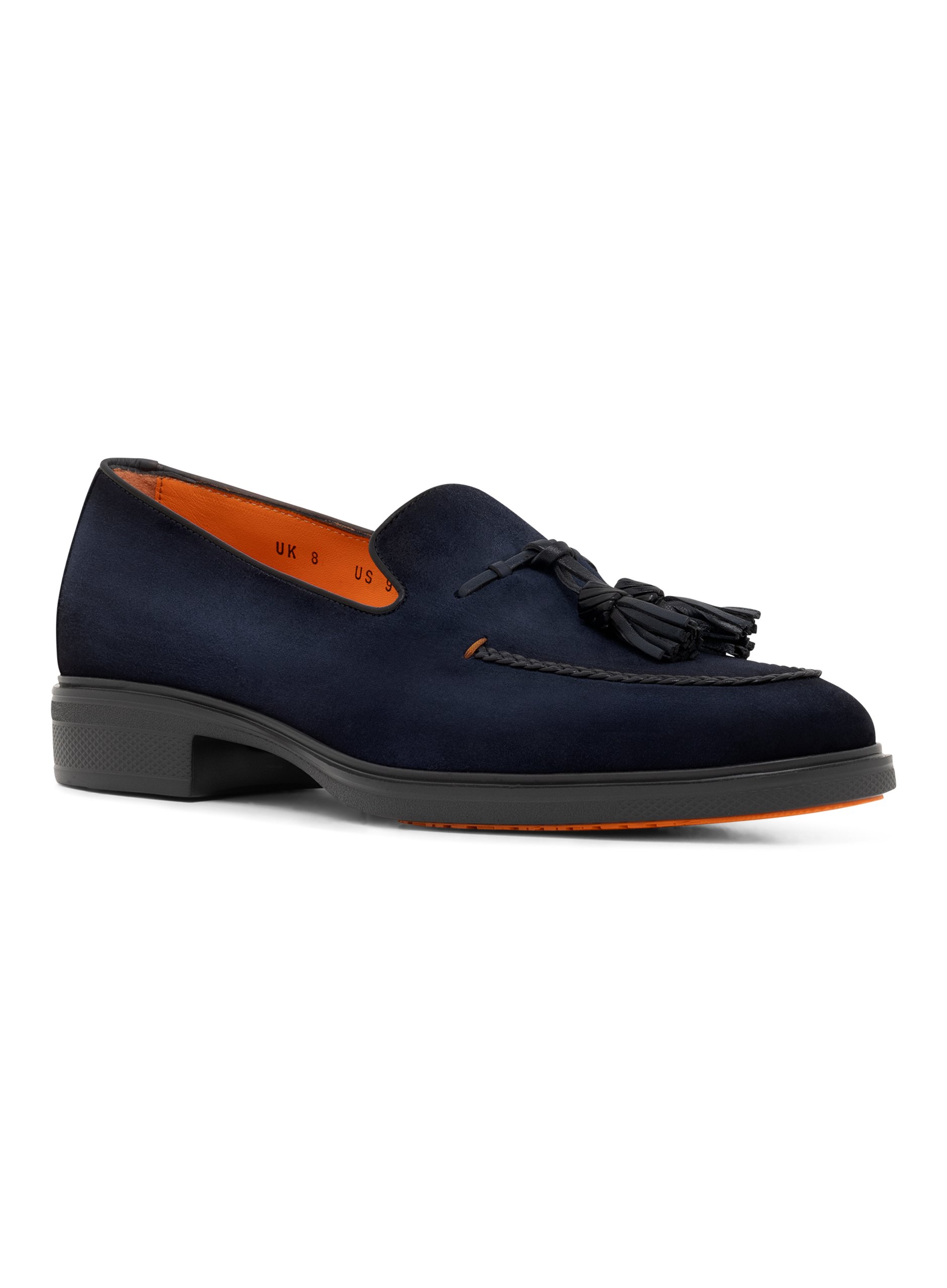 Tassel loafers van suède met gevlochten details | BLUE NAVY
