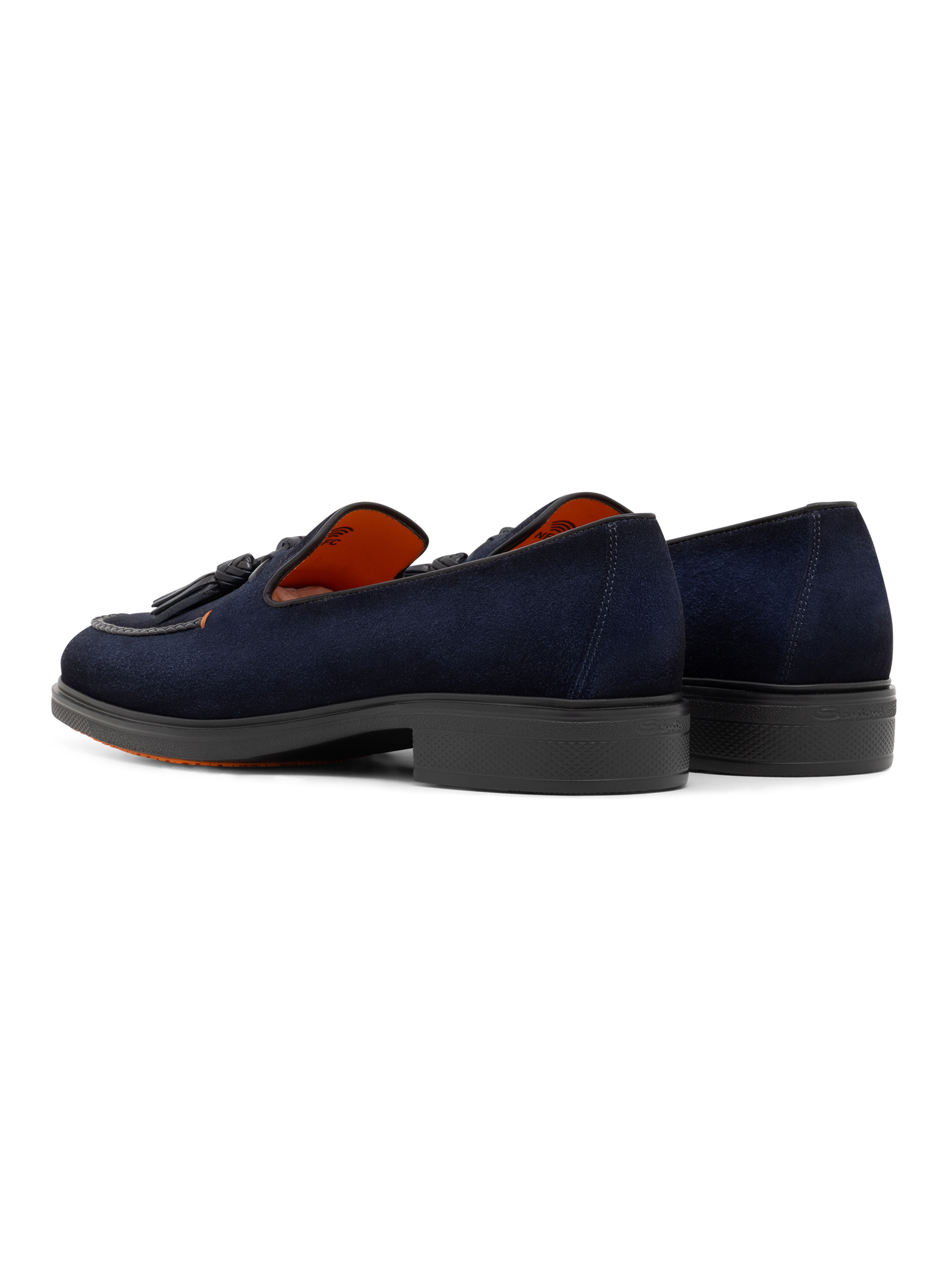 Tassel loafers van suède met gevlochten details | BLUE NAVY