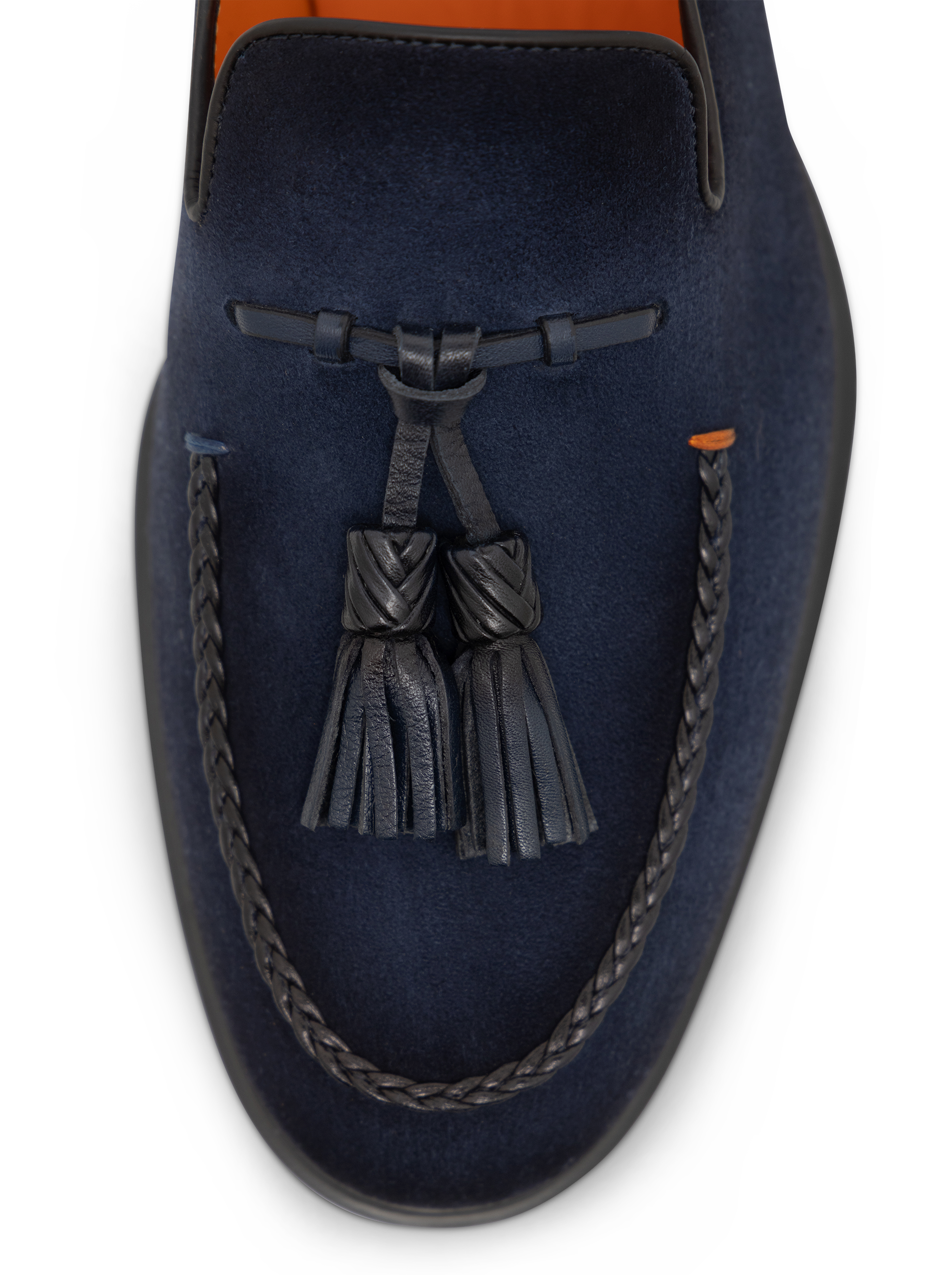 Tassel loafers van suède met gevlochten details | FULL_WIDTH | BLUE NAVY