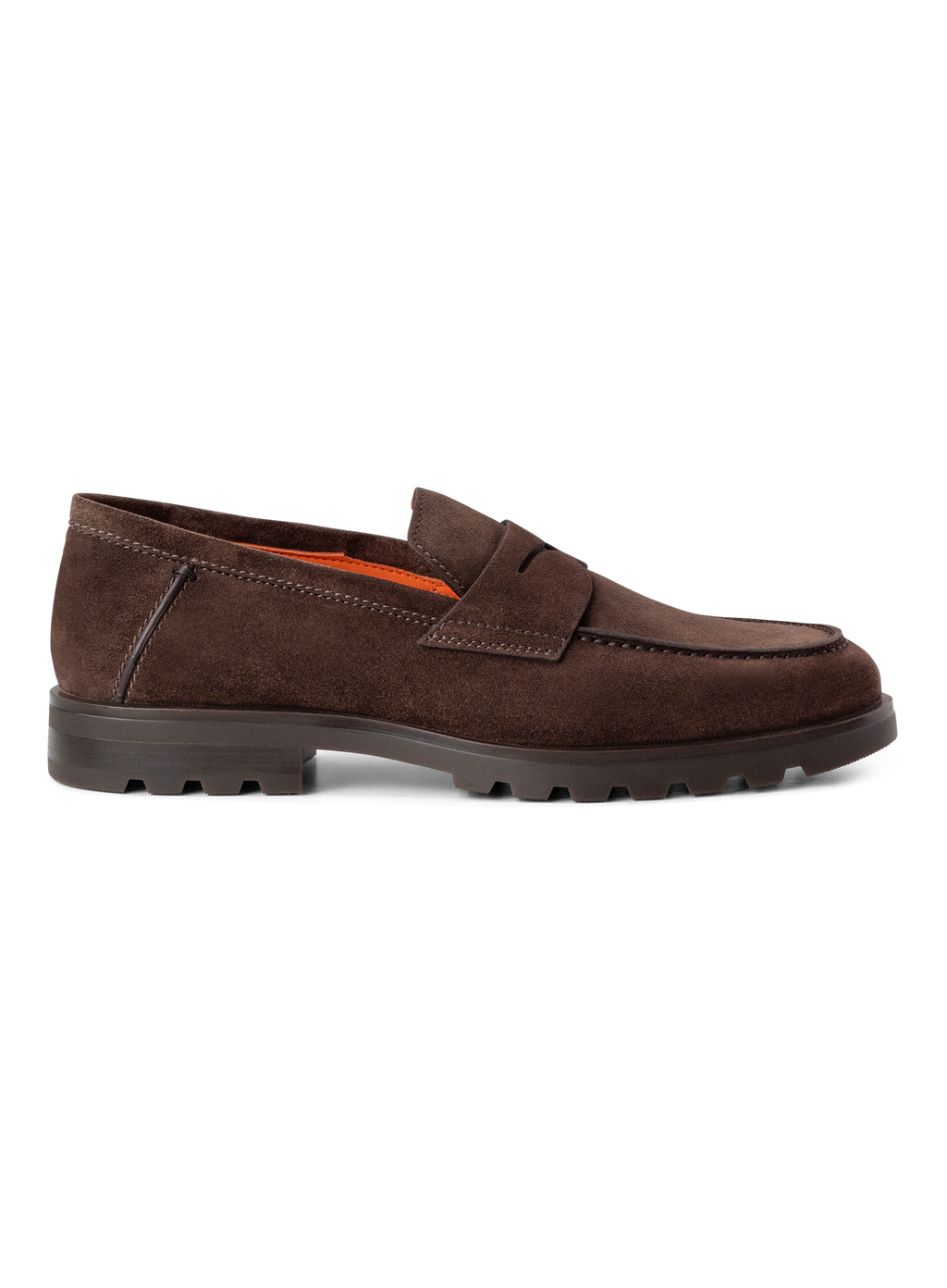 Penny loafers van suède met rubberen zool | D.Bruin