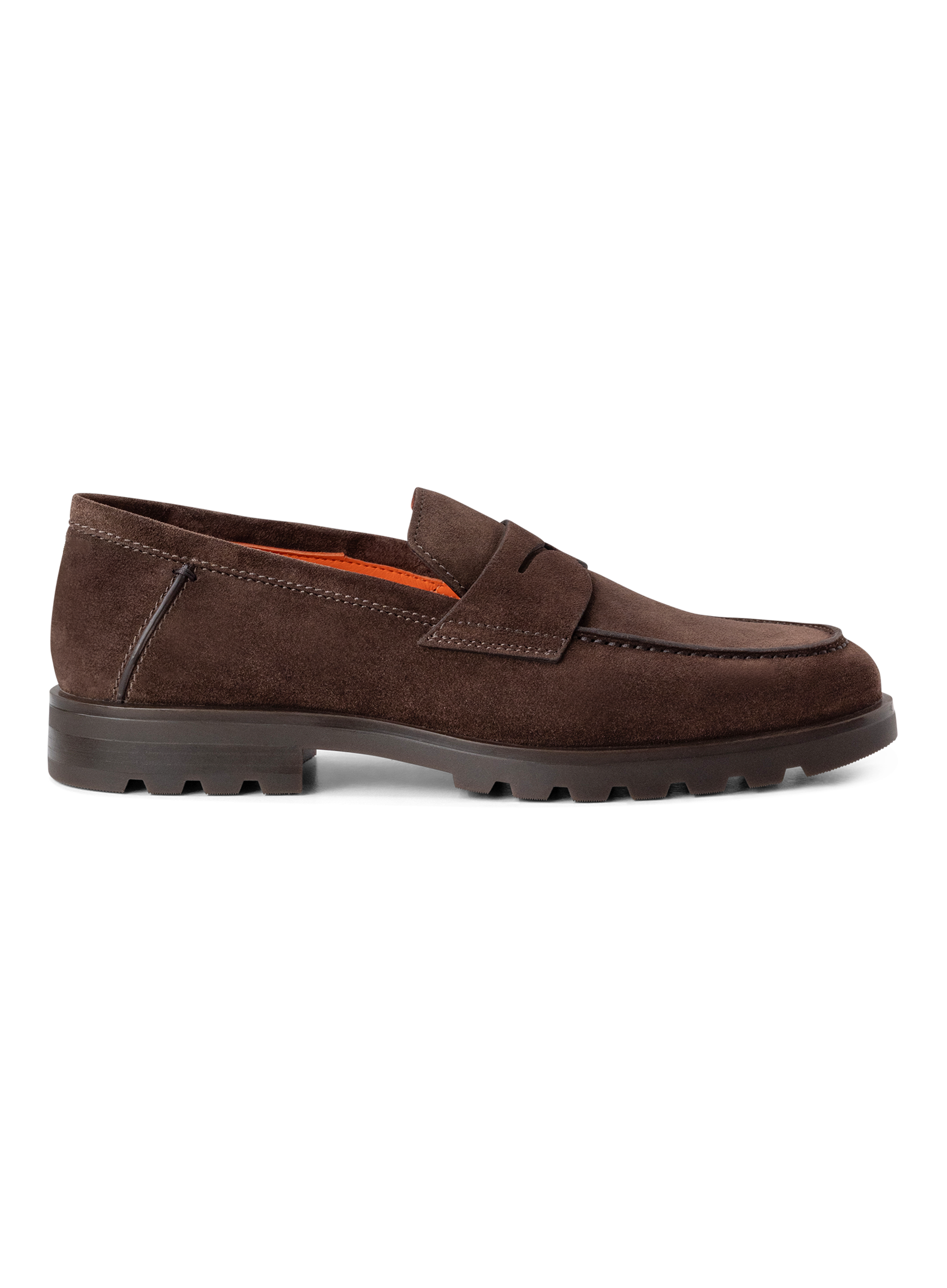 Penny loafers van suède met rubberen zool | D.Bruin
