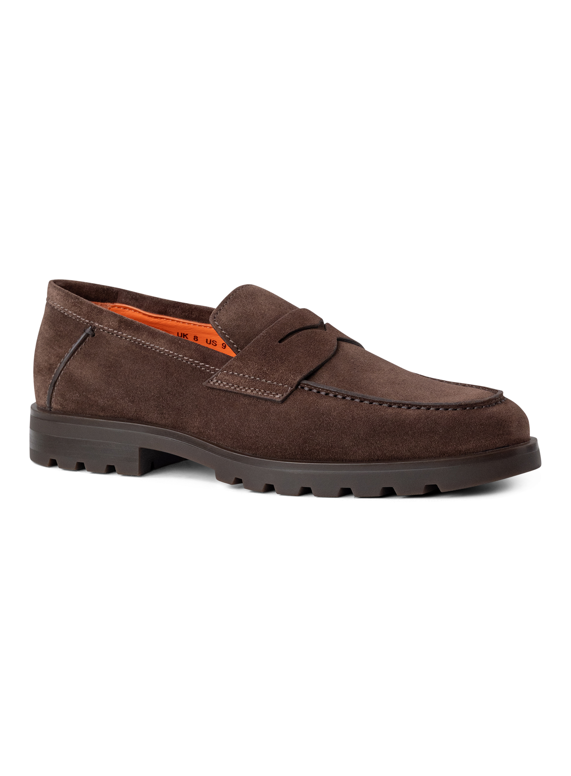 Penny loafers van suède met rubberen zool | D.Bruin