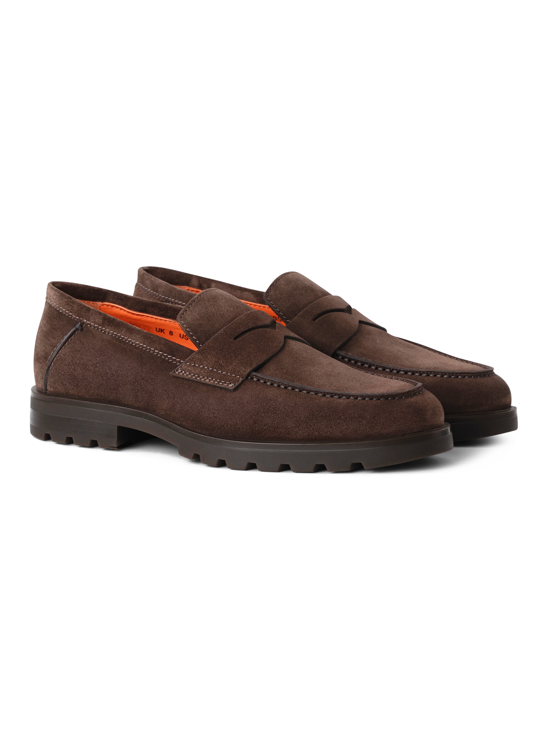 Penny loafers van suède met rubberen zool | D.Bruin
