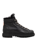 Hiking boots van leer met shearling | Zwart
