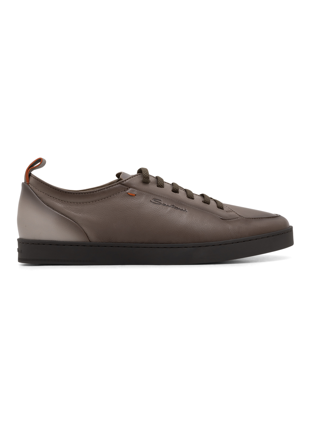 Off-Duty sneaker van leer | TAUPE