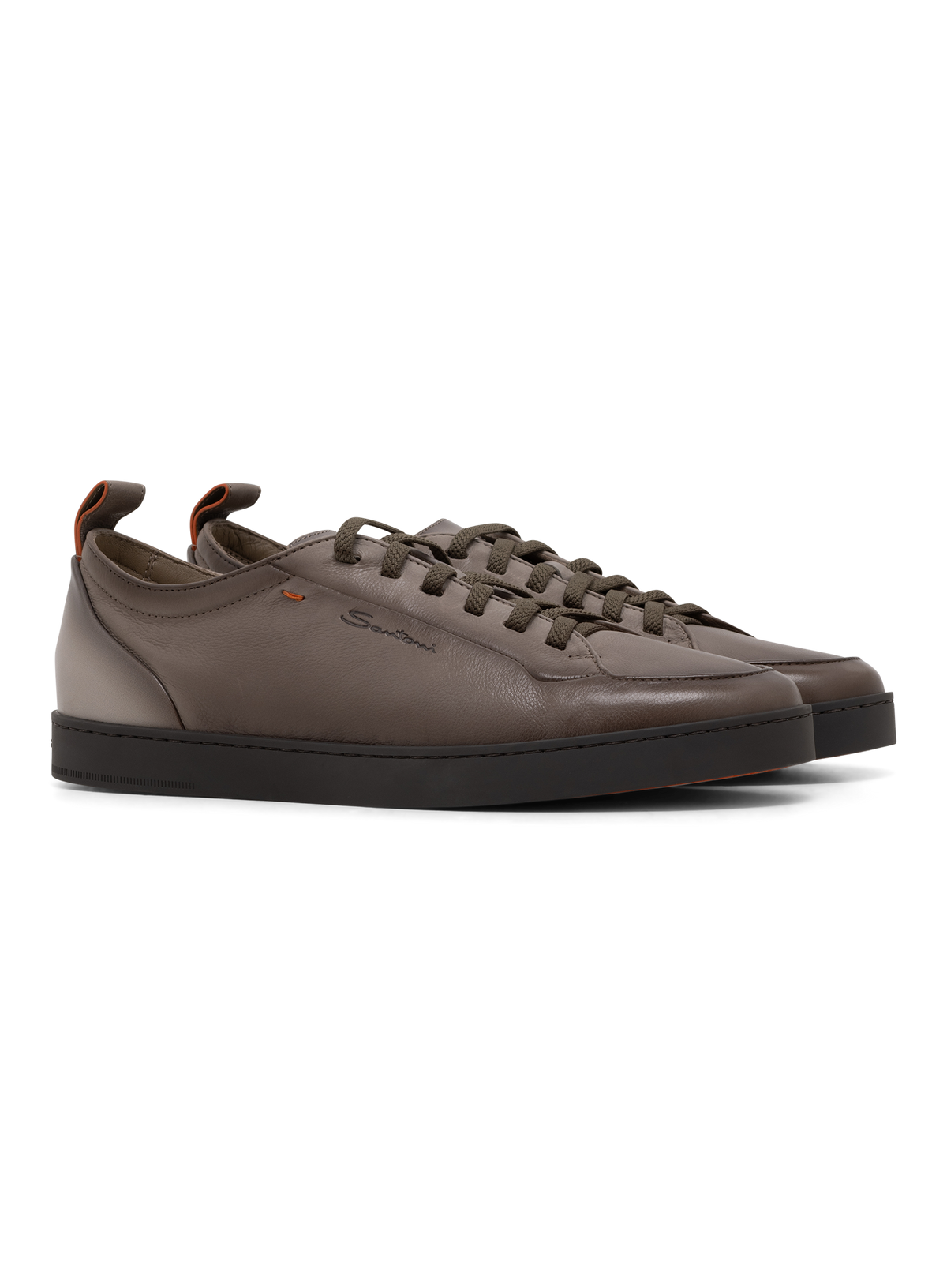 Off-Duty sneaker van leer | TAUPE
