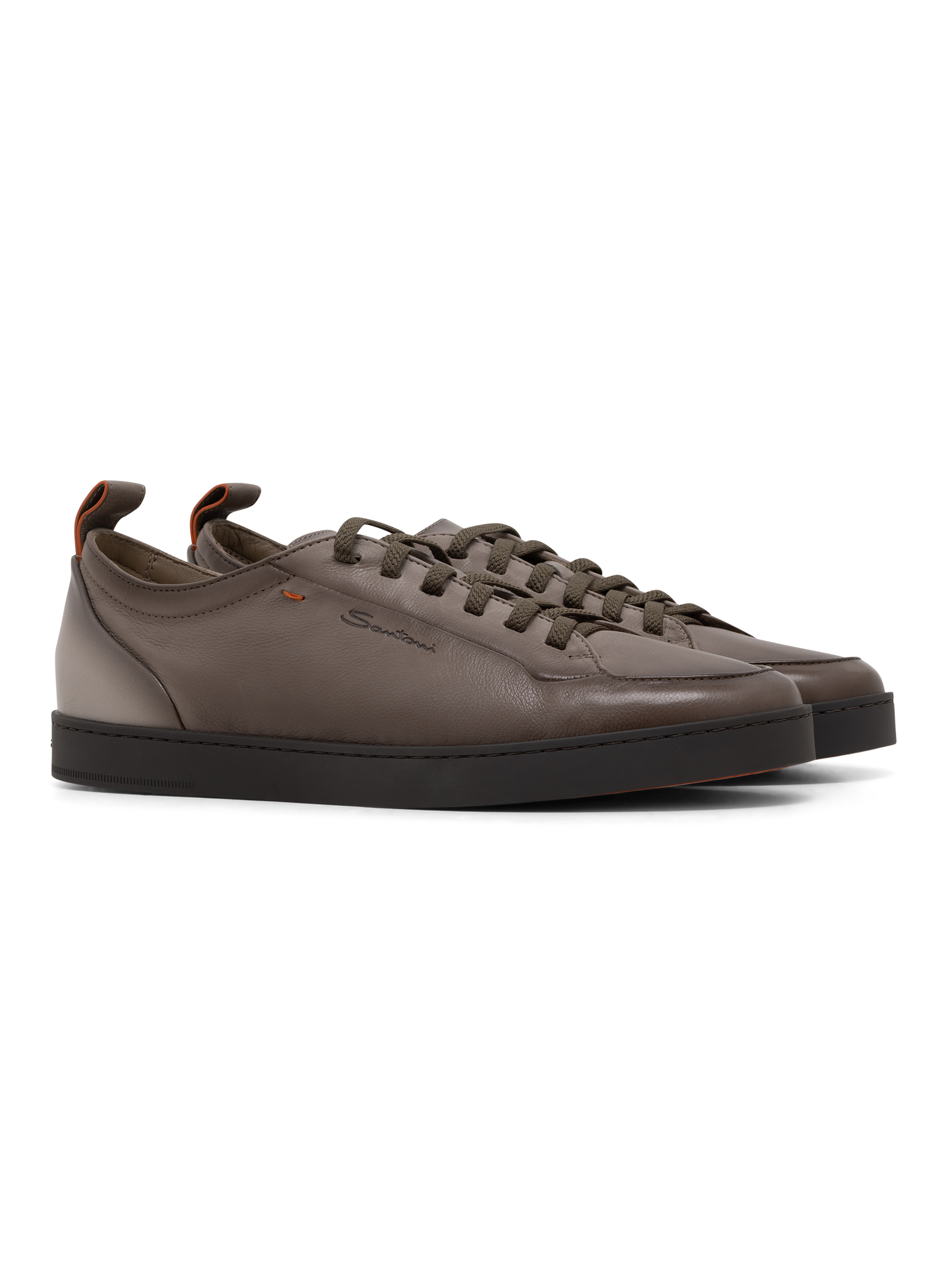 Off-Duty sneaker van leer | TAUPE